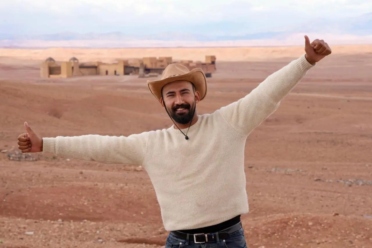 Omar in the desert outside Ouarzazate